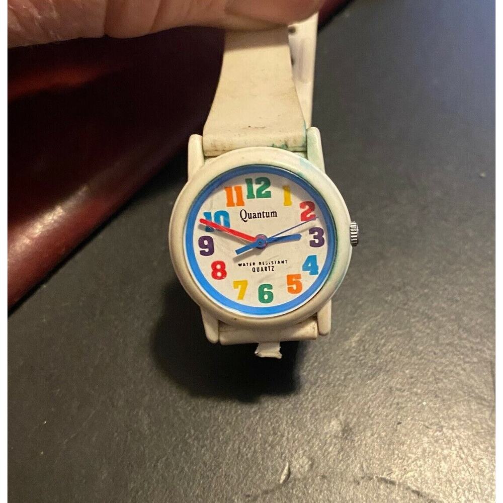 Women's Water Resistant Quartz Quantum Watch, White Poly Case and Band
